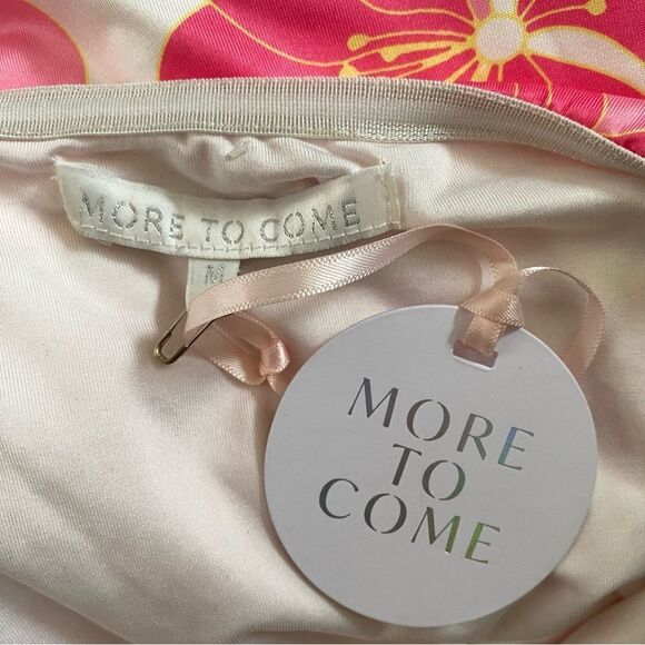 NWT More To Come Ariella Halter Mini Dress Pink Floral tropical print Revolve M - Picture 4 of 6